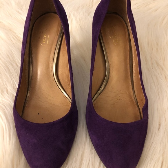 Coach Nala Purple Suede Pumps Size 8.5 Q2043 - Picture 3 of 8